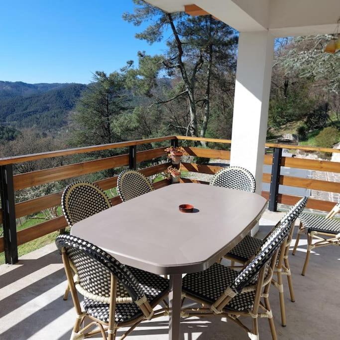 Chalet 14 pers avec vue panoramique et piscine chauffée Genolhac Extérieur photo