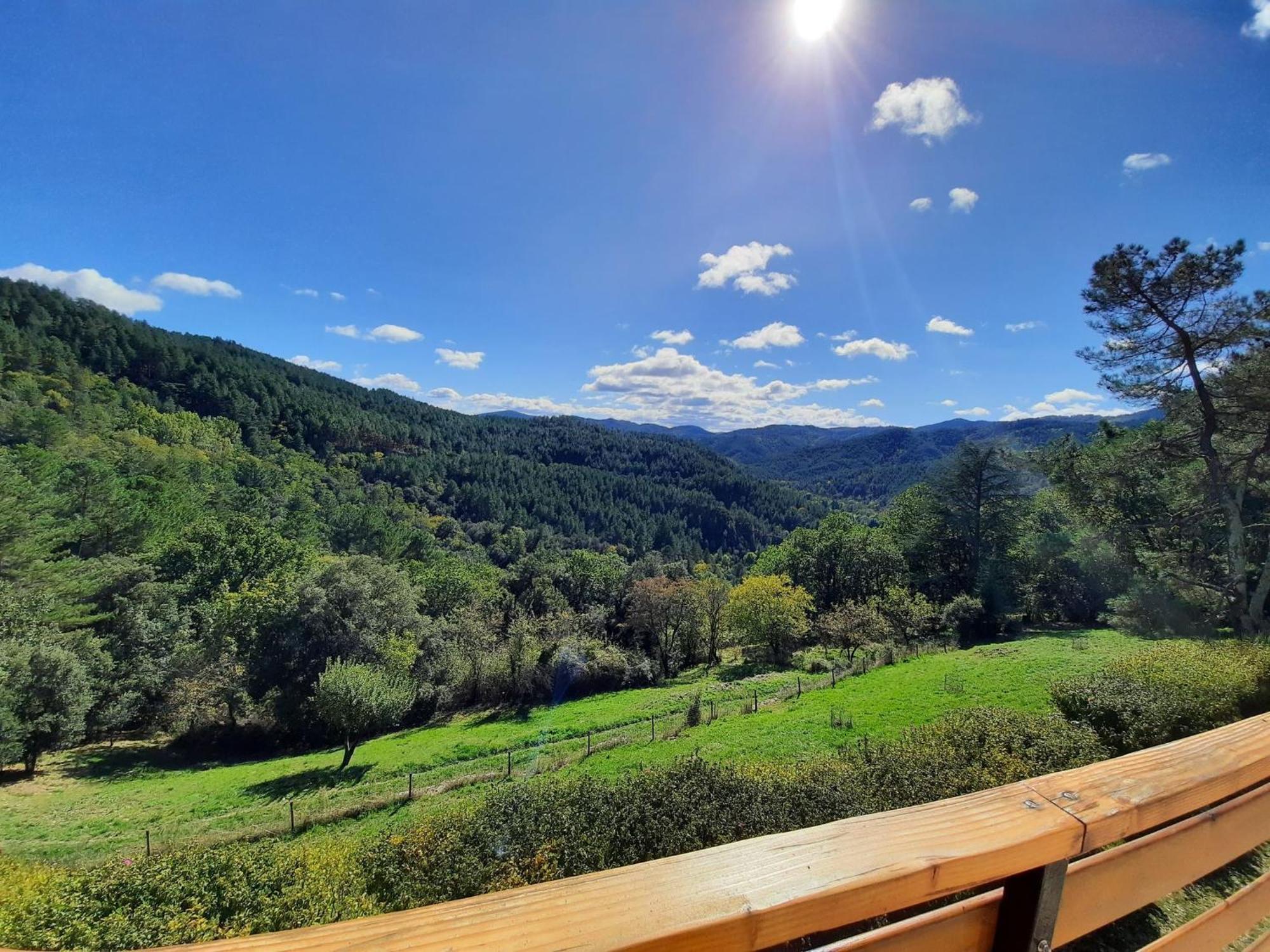 Chalet 14 pers avec vue panoramique et piscine chauffée Genolhac Extérieur photo